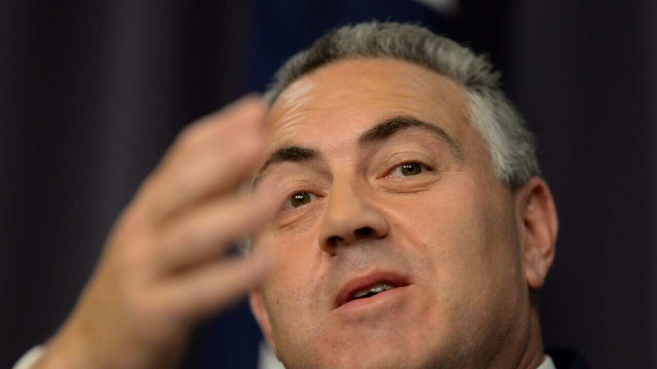 Treasurer Joe Hockey at a press conference