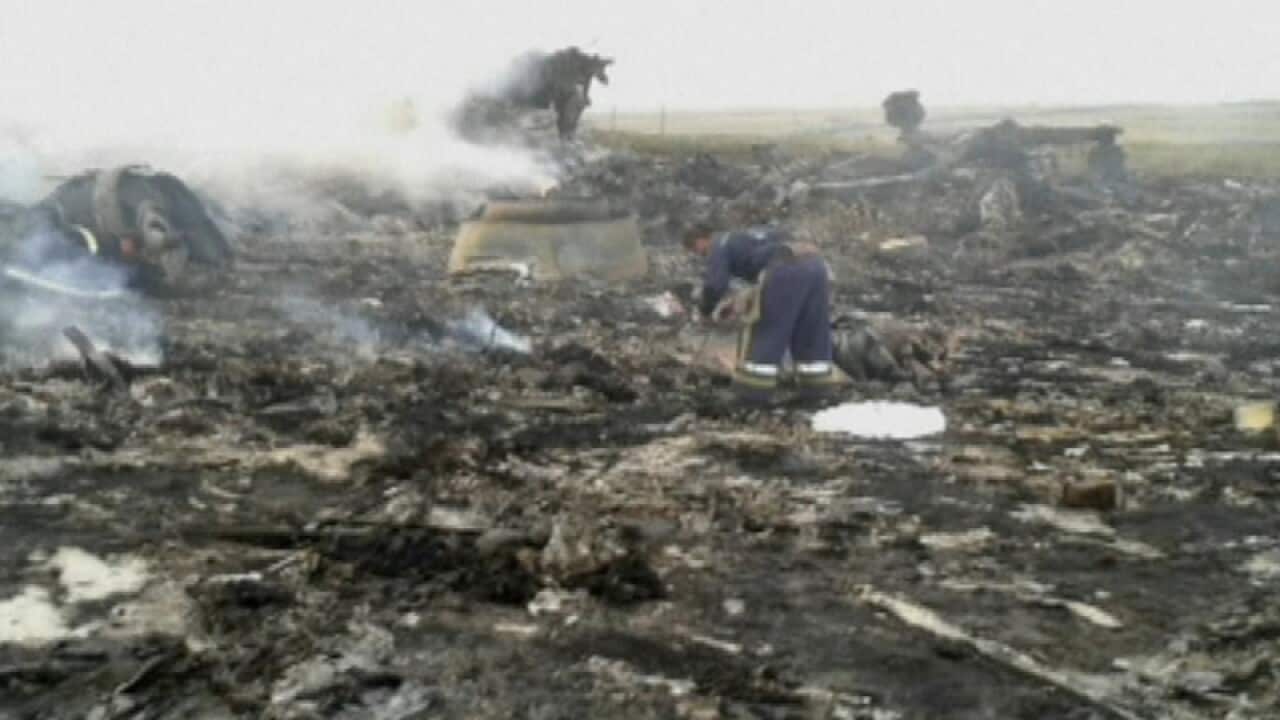 Aftermath of the MH17 crash in Ukraine.