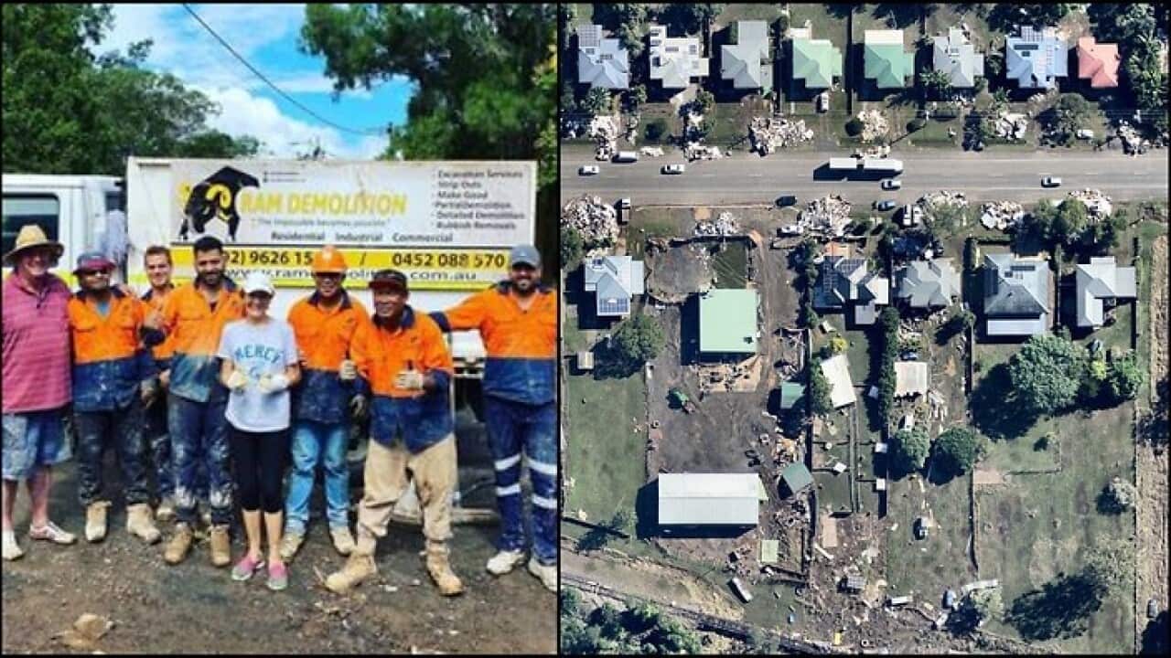 Mr Shukur's work crew in Lismore