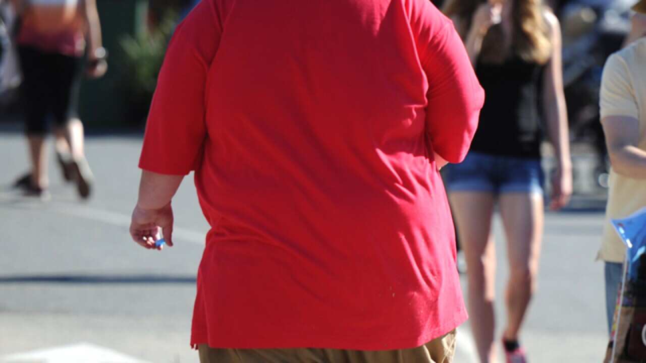 File photo of an obese man