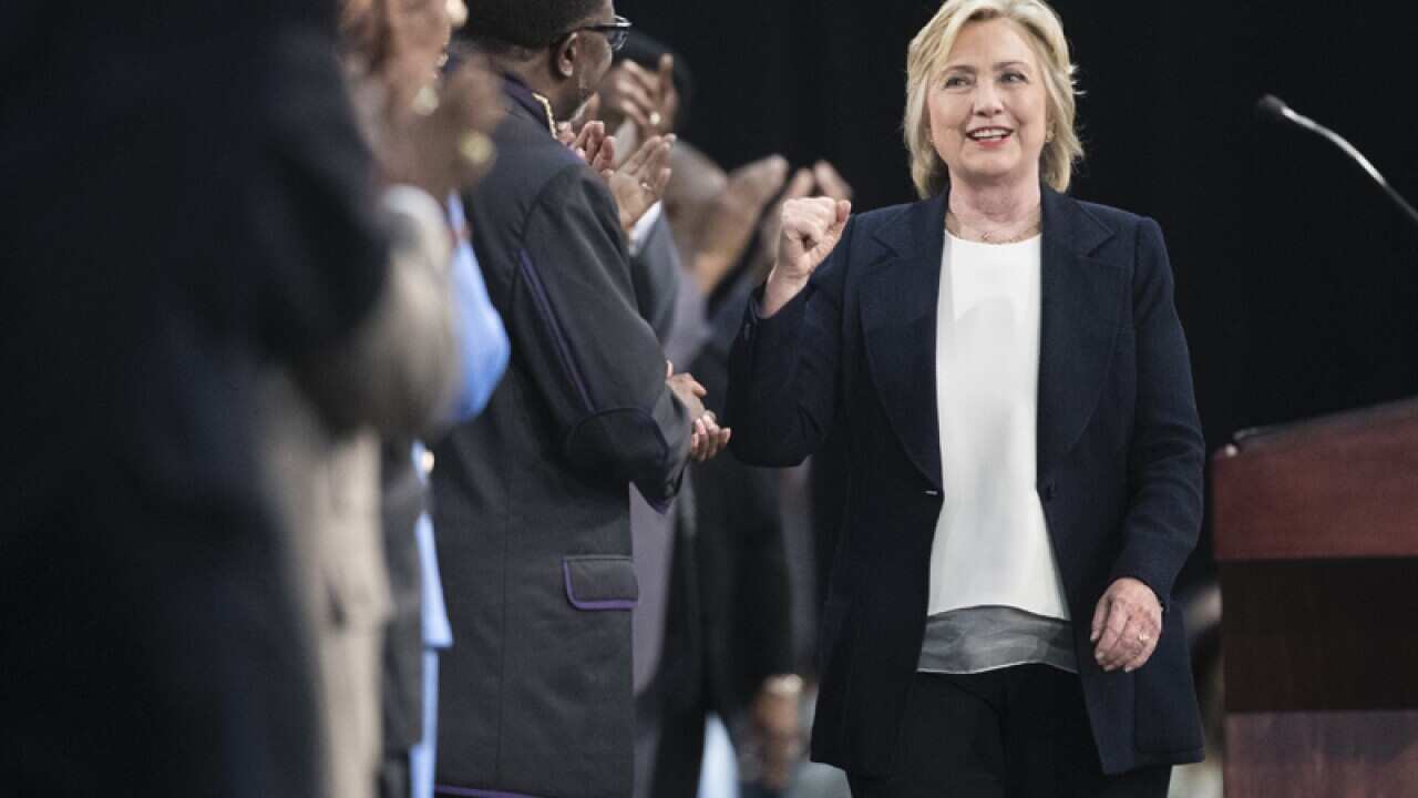 Democratic presidential candidate Hillary Clinton