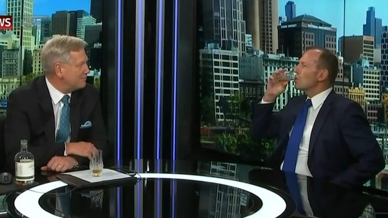 Andrew Bolt and Tony Abbott on Thursday night.