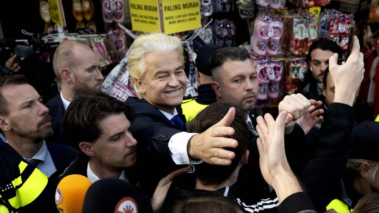 Geert Wilders campaigning in Volendam
