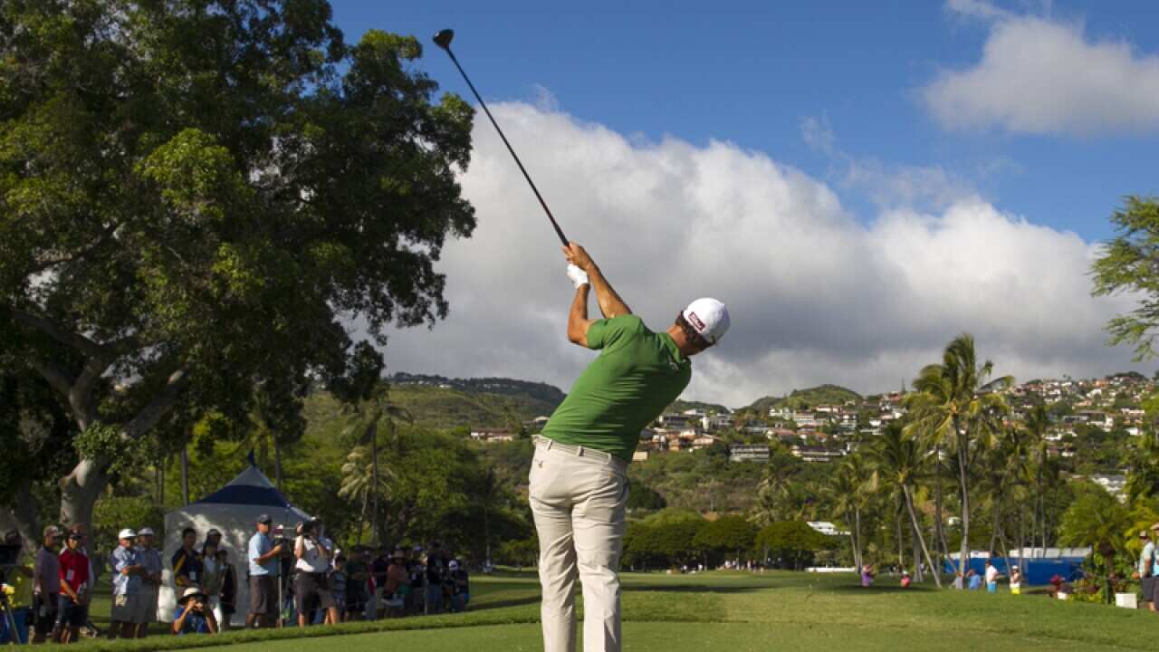 Adam Scott on the 14th hole at the Sony Open