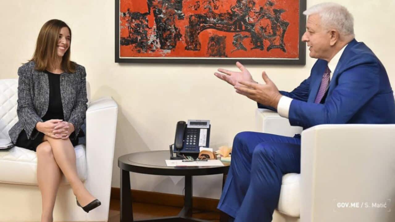 Australian Ambassador Ruth Stewart and Montenegrin President Du[ko Markovic