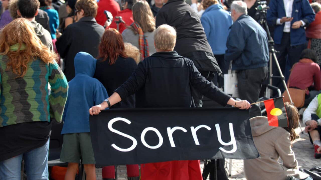 Victoria delivering a historic apology to Aboriginal people