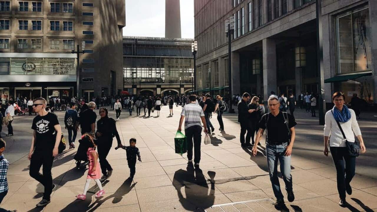 Passers-by in Berlin