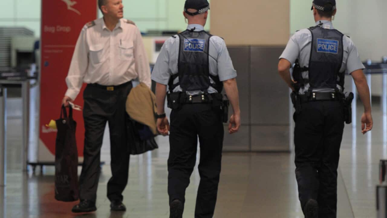 Federal police patrol Melbourne Airport