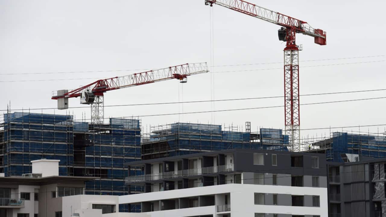 A new apartment complex under construction