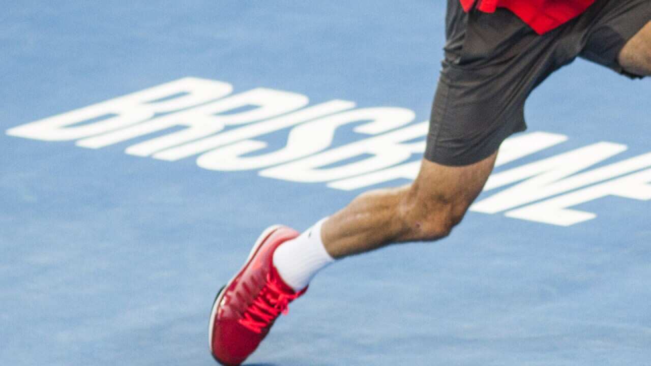 Roger Federer at the Brisbane International Tennis Tournament