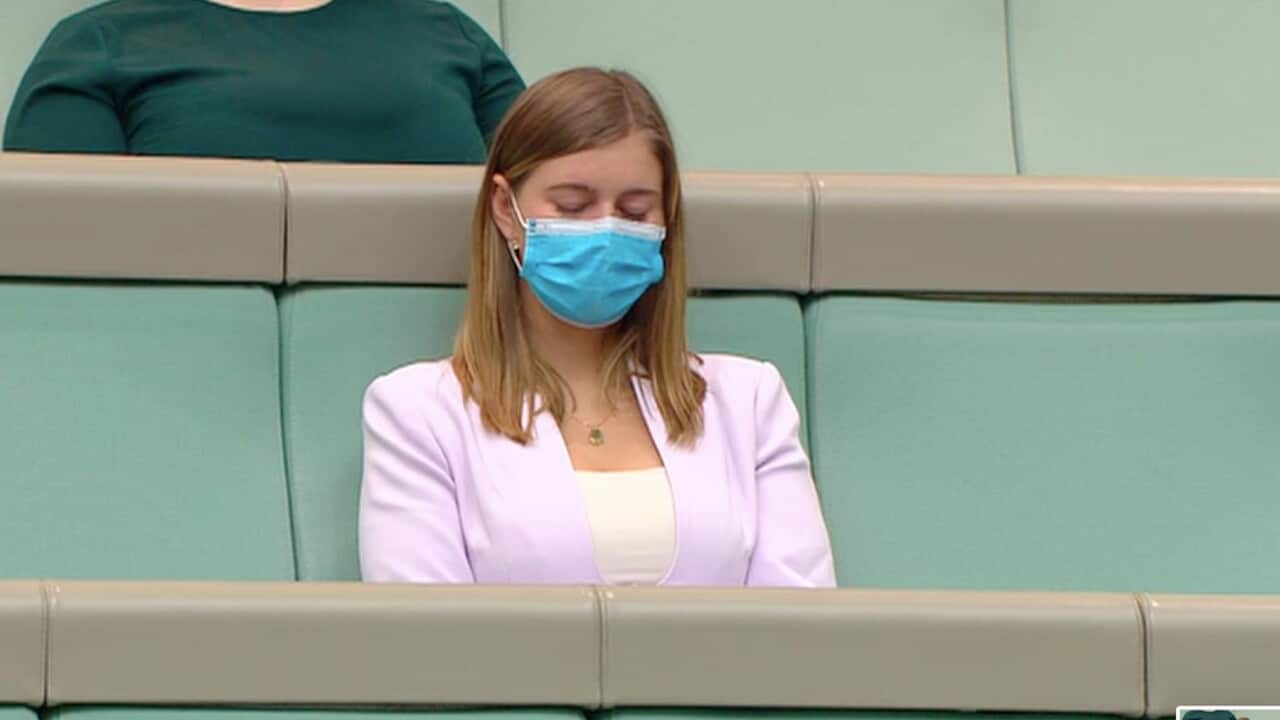 Liberal staffer Brittany Higgins was in the public gallery to receive an apology for her alleged rape in a minister's office, in Canberra