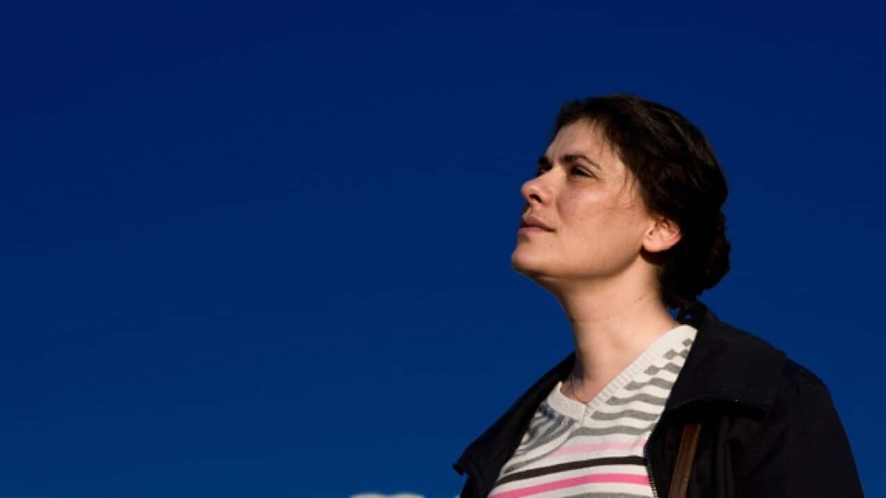 Greek actress Marisha Triantafyllidou, in "Hey Job" by Nikos Labot. 