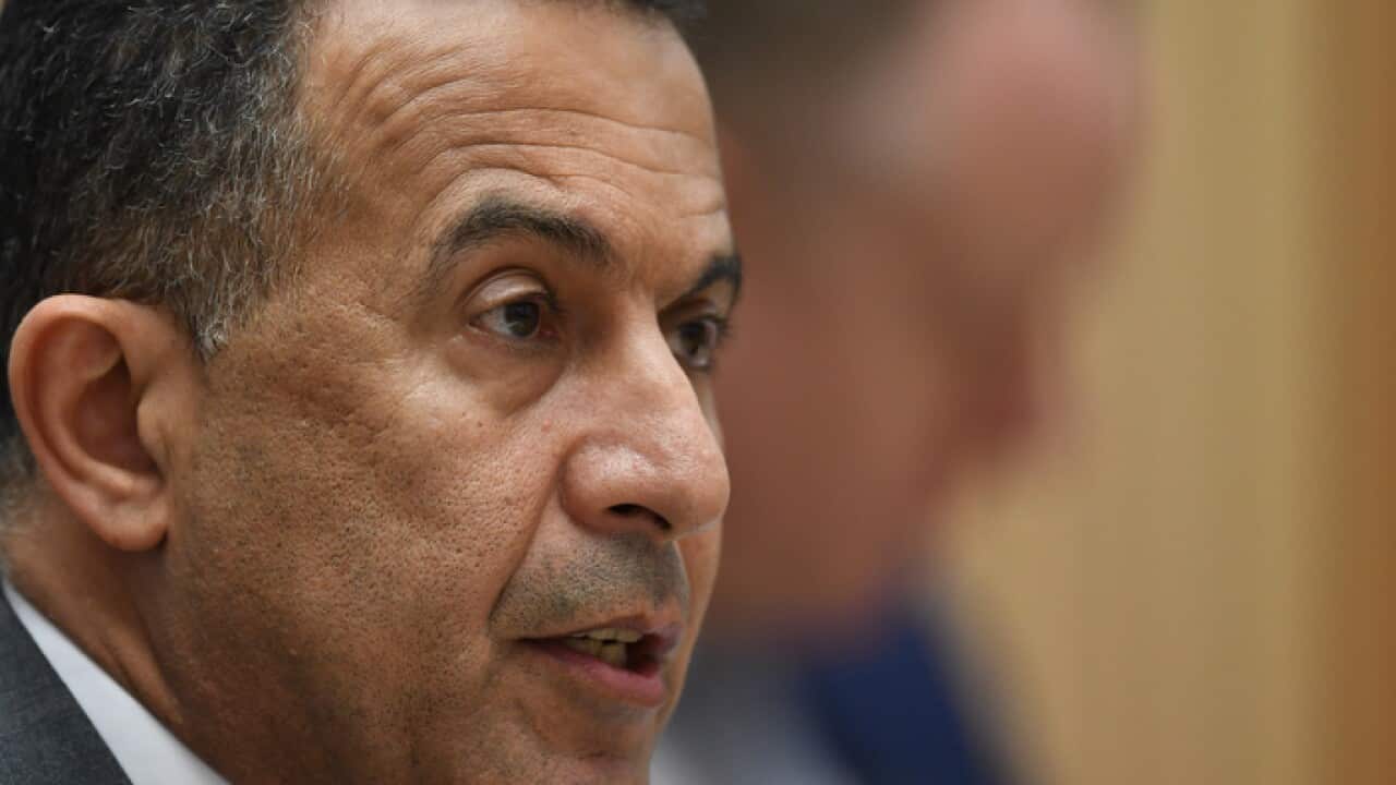 SBS managing director Michael Ebeid speaks during Senate estimates hearings at Parliament House in Canberra, Tuesday, October