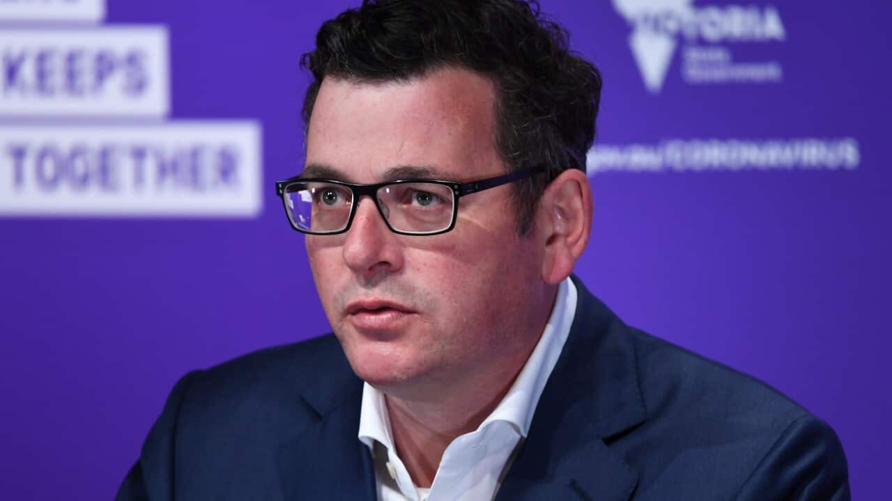 Victorian Premier Daniel Andrews addresses the media during a press conference in Melbourne, Thursday, September 17, 2020. Victoria has recorded 28 new cases of coronavirus and eight deaths in the past 24 hours. (AAP Image/James Ross) NO ARCHIVING