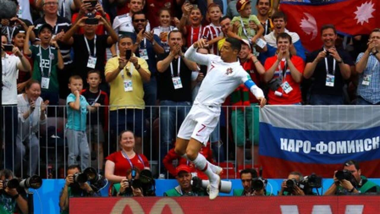 Ronaldo heads Portugal 1-0 ahead against Morocco at halftime
