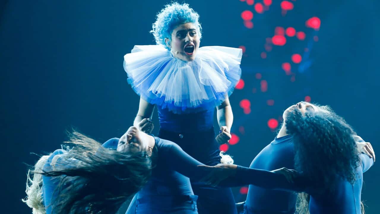 2020 Eurovision - Australia winner Montaigne performs Don't Break Me (AAP Image/Regi Varghese)