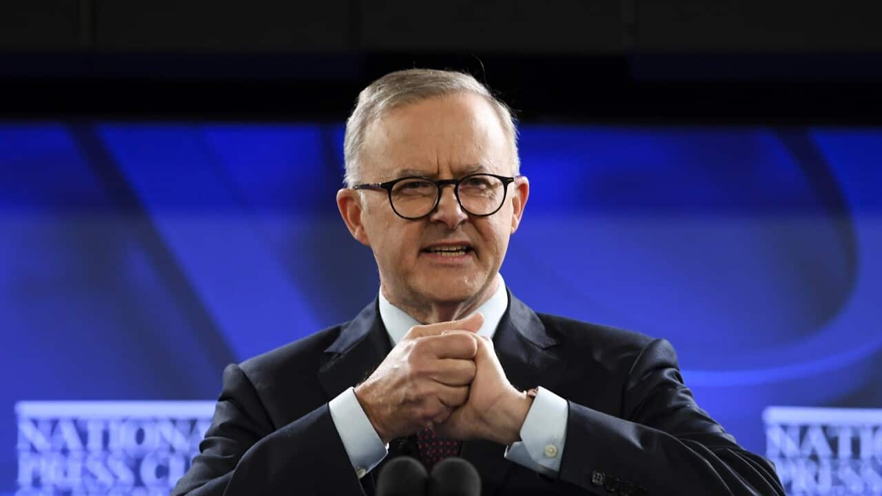 Anthony Albanese speaks at the National Press Club in Canberra