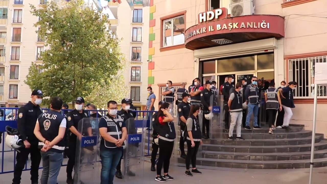 Police presence in HDP office