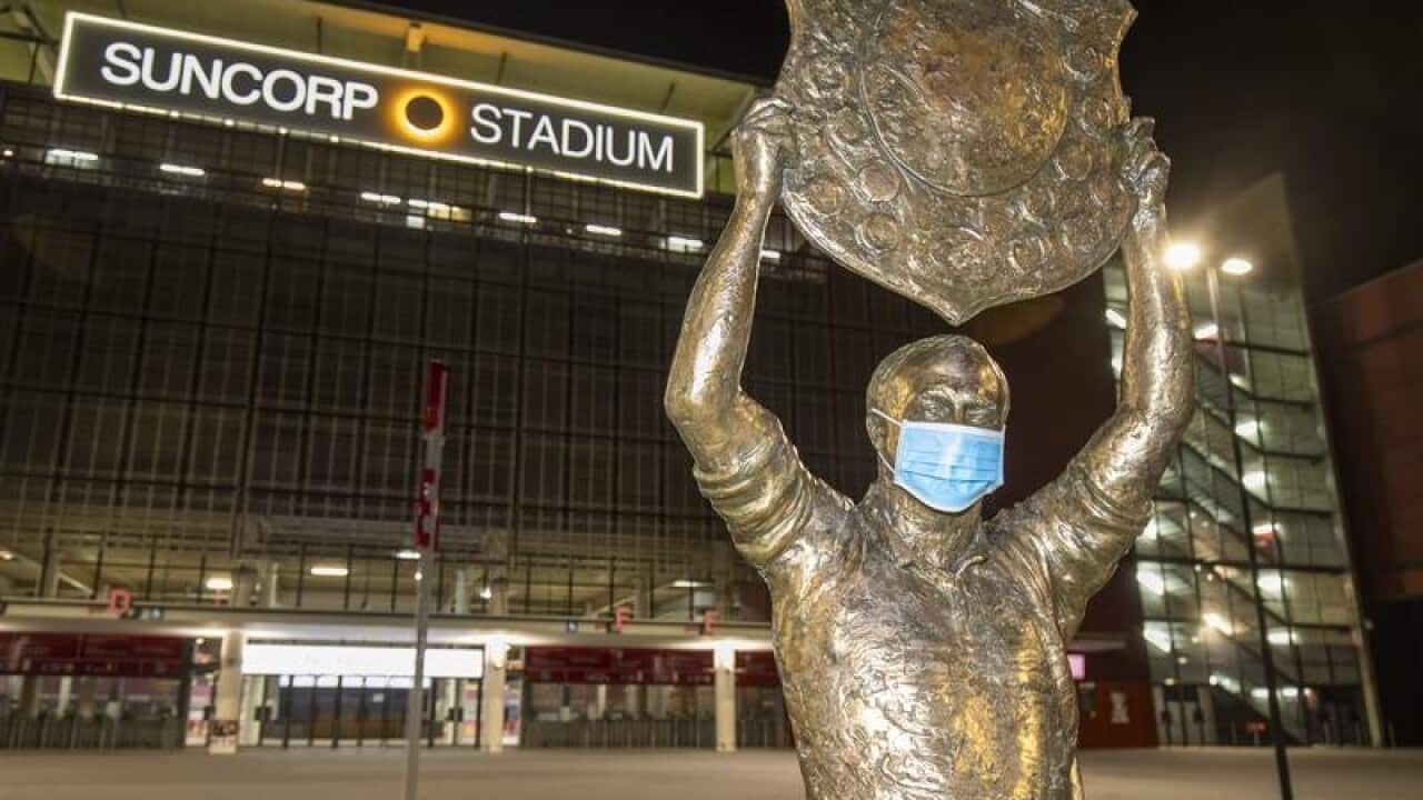 The Wally Lewis statue outside Suncorp Stadium (file image)
