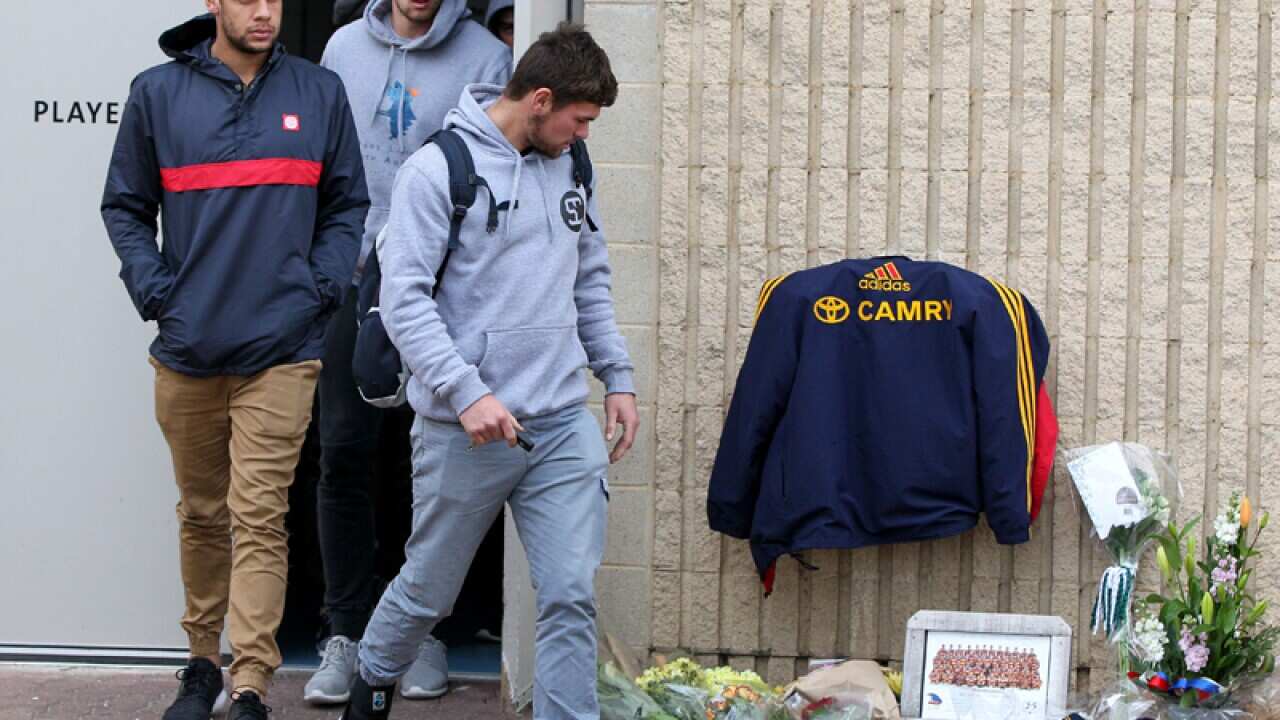 Adelaide Crows player L-R Cam Ellis-Yolmen and Mitch Grigg