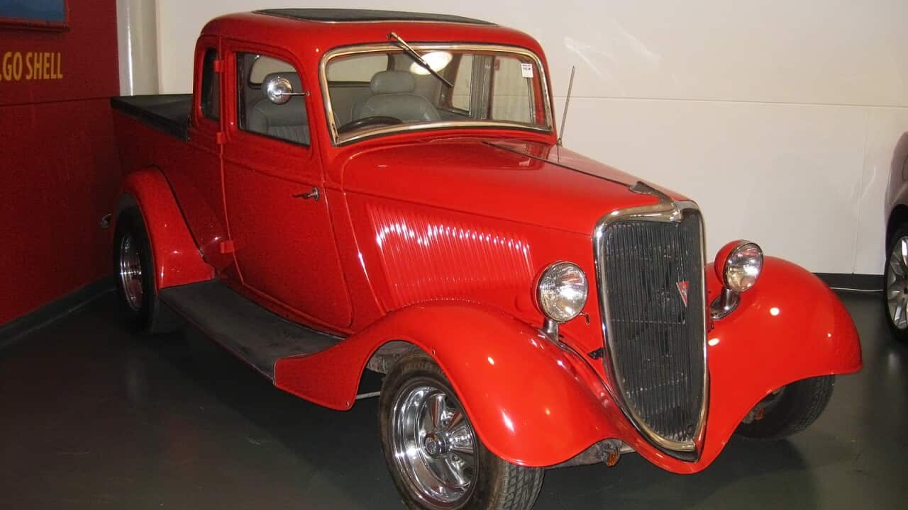 Image of the first Australian ute: a 1934 Ford Australia Coupe Utility