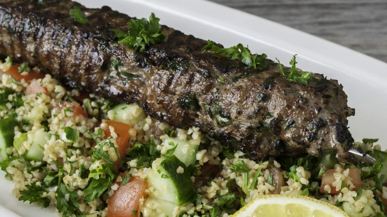 Grilled lamb skewers