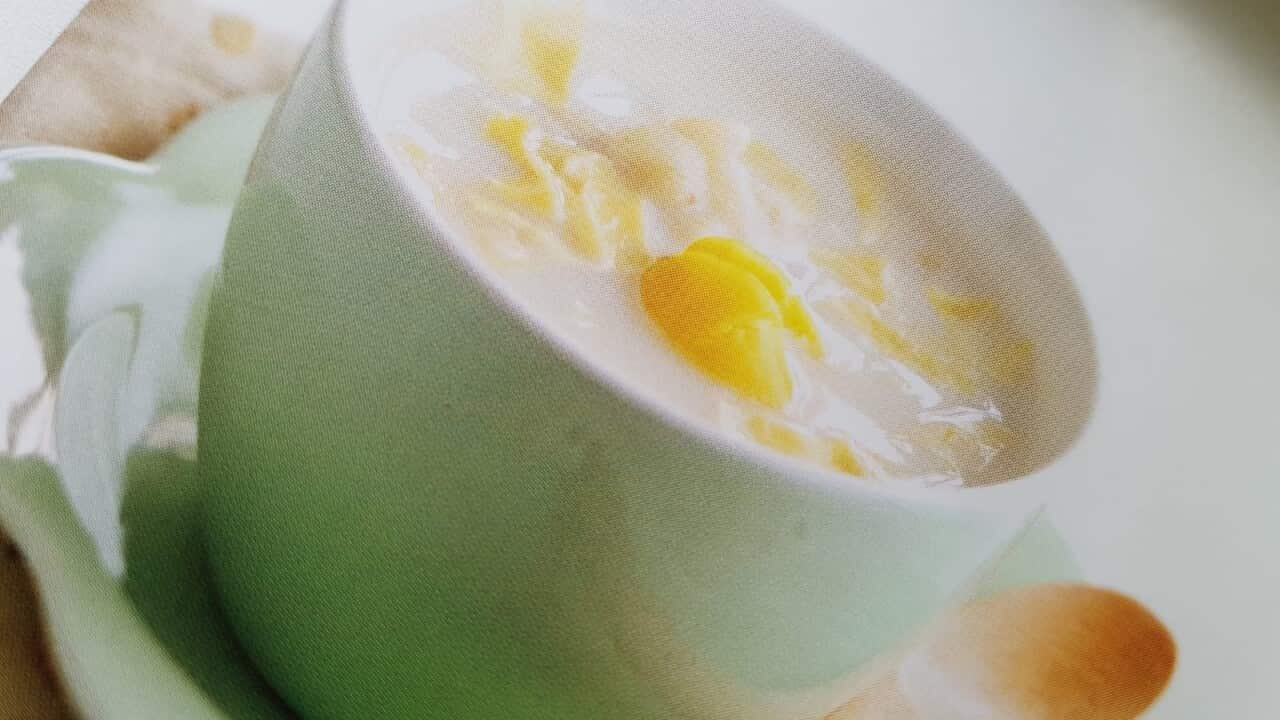 soy milk and barley sweet soup