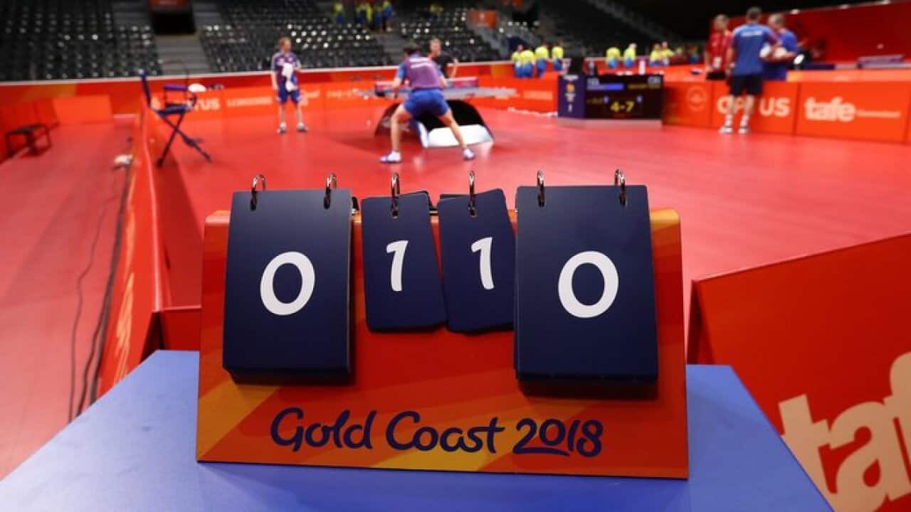 Wachezaji wafanya mazoezi kabla ya michezo ya jumuiya yamadola kuanza mjini Gold Coast, Australia -1