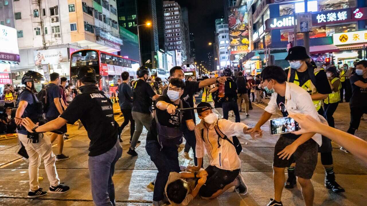 Undercover police arrested attendees during a memorial vigil in Mongkok on June 4, 2020 in Hong Kong. 