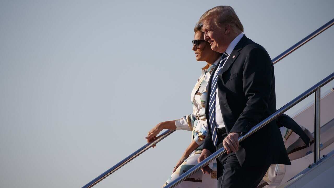 President Donald Trump and fist lady Melania Trump arrive at Tokyo.