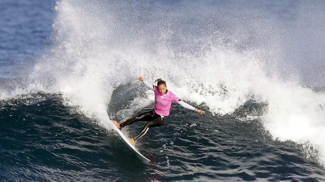 Sally Fitzgibbons of Australia in action