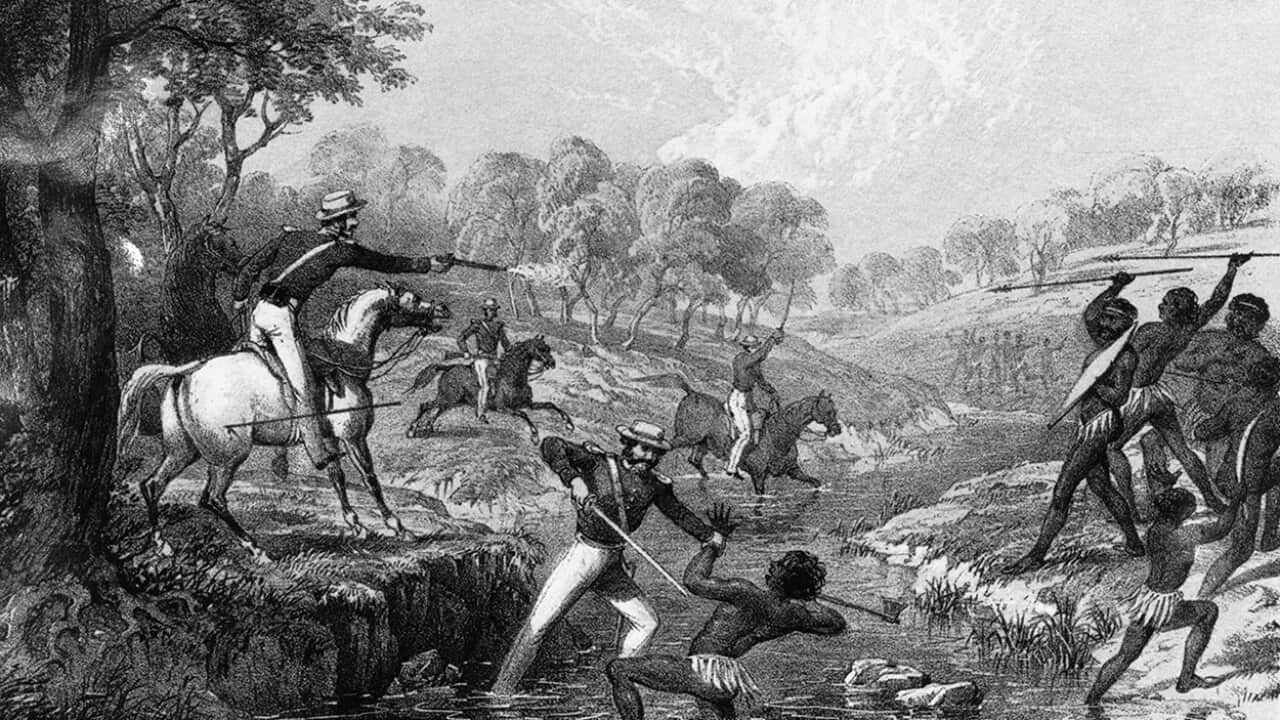 Mounted_police_and_blacks - Australian frontier wars – Wikipedia.