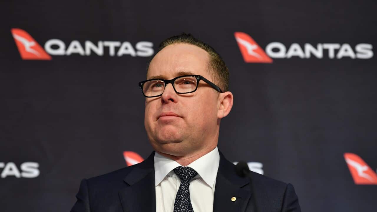 Qantas Group Chief Executive Officer Alan Joyce press conference following a results announcement in Sydney