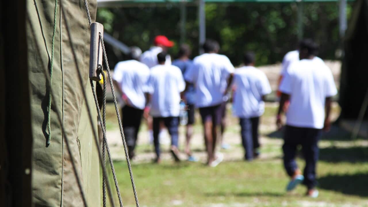 Asylum seekers at the offshore detention centre in Nauru