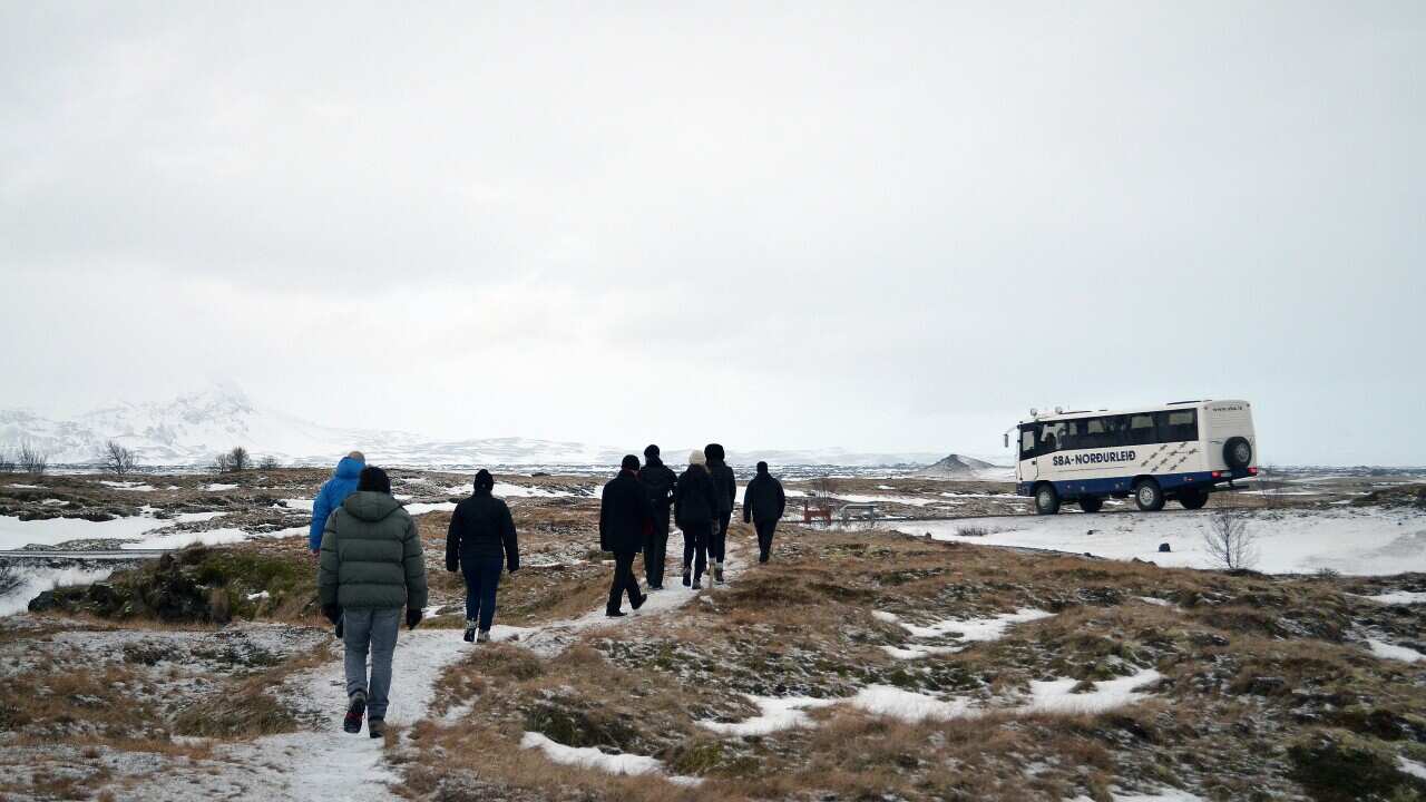 Lava rock formations at Dimmuborgir in Iceland, January, 2014. The increasing popularity of Iceland as a filming location for productions such as Game of Thrones is giving local tourism a boost. (AAP Image/Liam FitzGibbon) NO ARCHIVING