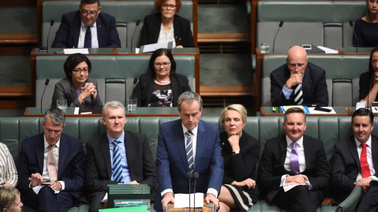  Leader of the Opposition Bill Shorten during Question Time in the House of Representatives at Parliament House in Canberra, Tuesday, Nov. 29, 2016. 