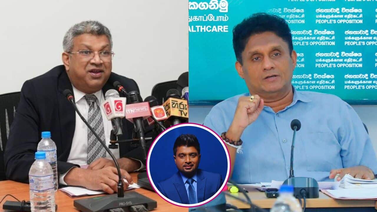 SBS Sinhala Harshana Nanayakkara Sajith Premadasa Manoj Udatiyawala Sri Lanka.jpg