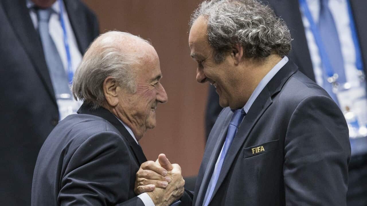 Sep Blatter and Michel Platini pictured in 2015
