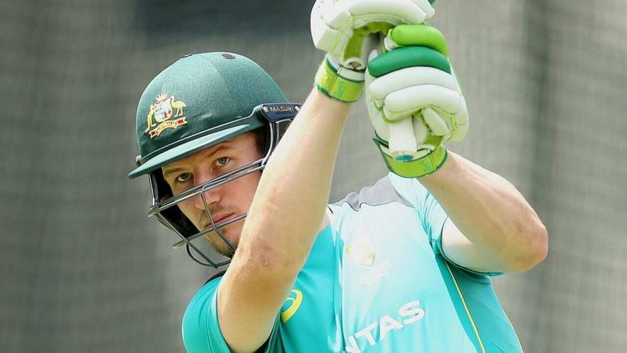 Batsman Cameron Bancroft during a training session