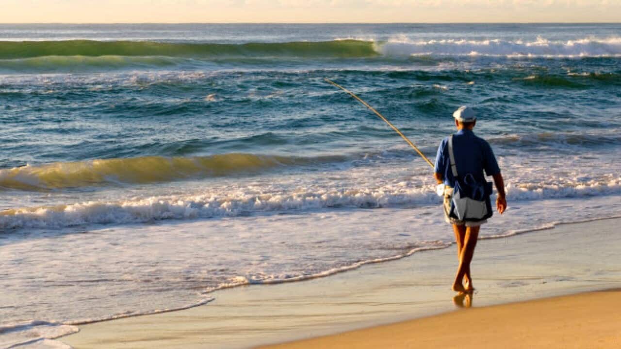 A man on the beach