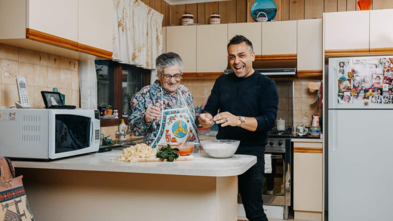 Johnny di Francesco and his nonna Angela, 93.