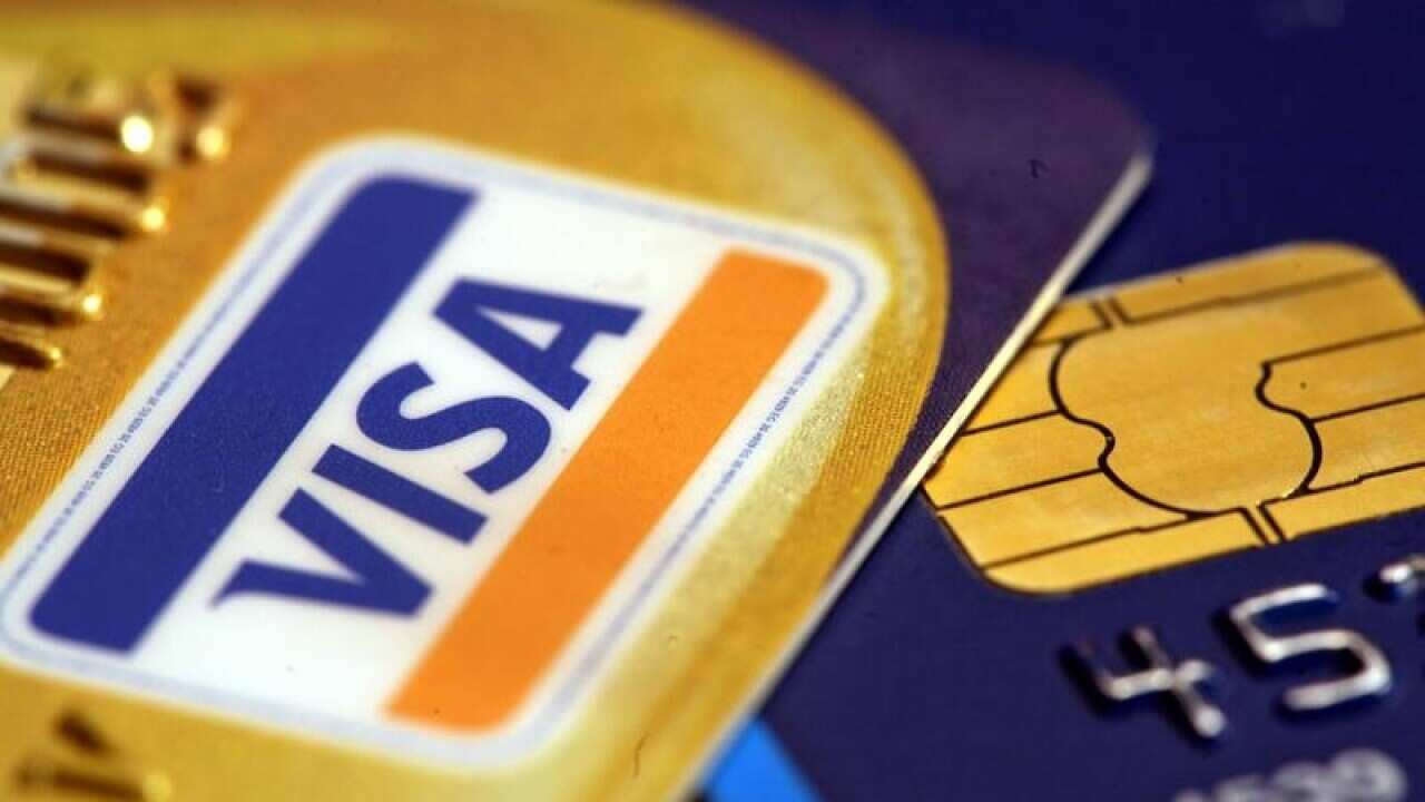 Visa credit card close-up