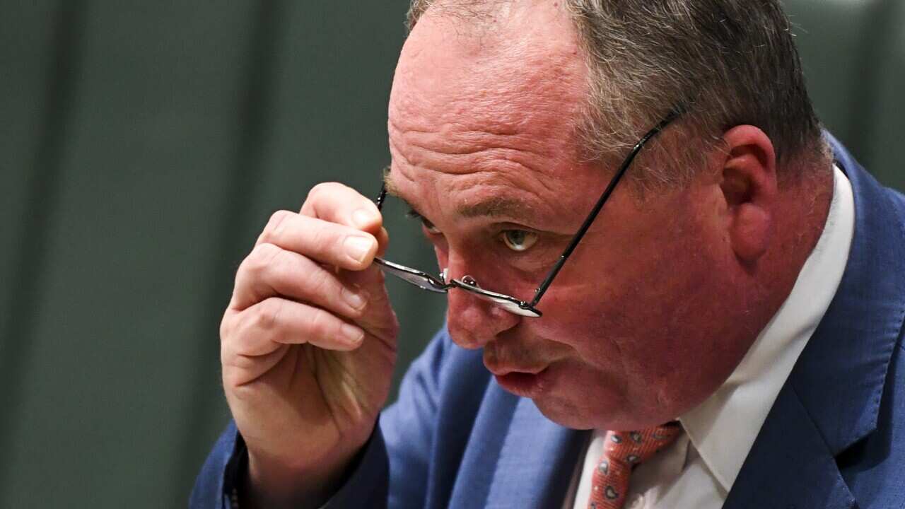Australian Deputy Prime Minister Barnaby Joyce speaks during House of Representatives Question Time at Parliament House in Canberra, Wednesday, October 27, 2021. (AAP Image/Lukas Coch) NO ARCHIVING