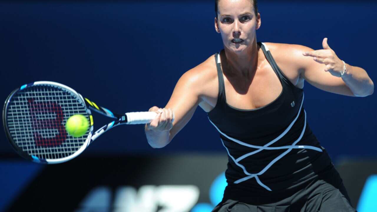 Australian Jarmila Gajdosova in action in round 1 of Australian Open