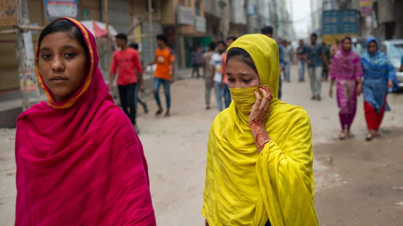 File photo of Bangladeshi workers in Dhaka.