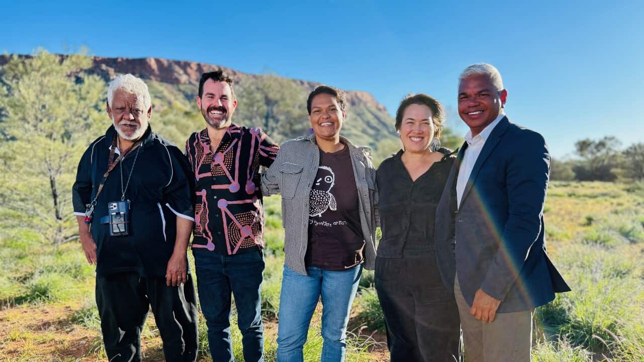 A group of young First Nations people sit together in a panel discussion on the set of The Point: Road Trip with John Paul Janke.