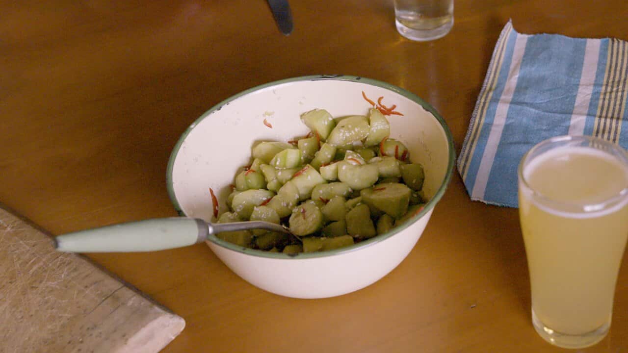 Chinese stir- fried potato with mountain pepper