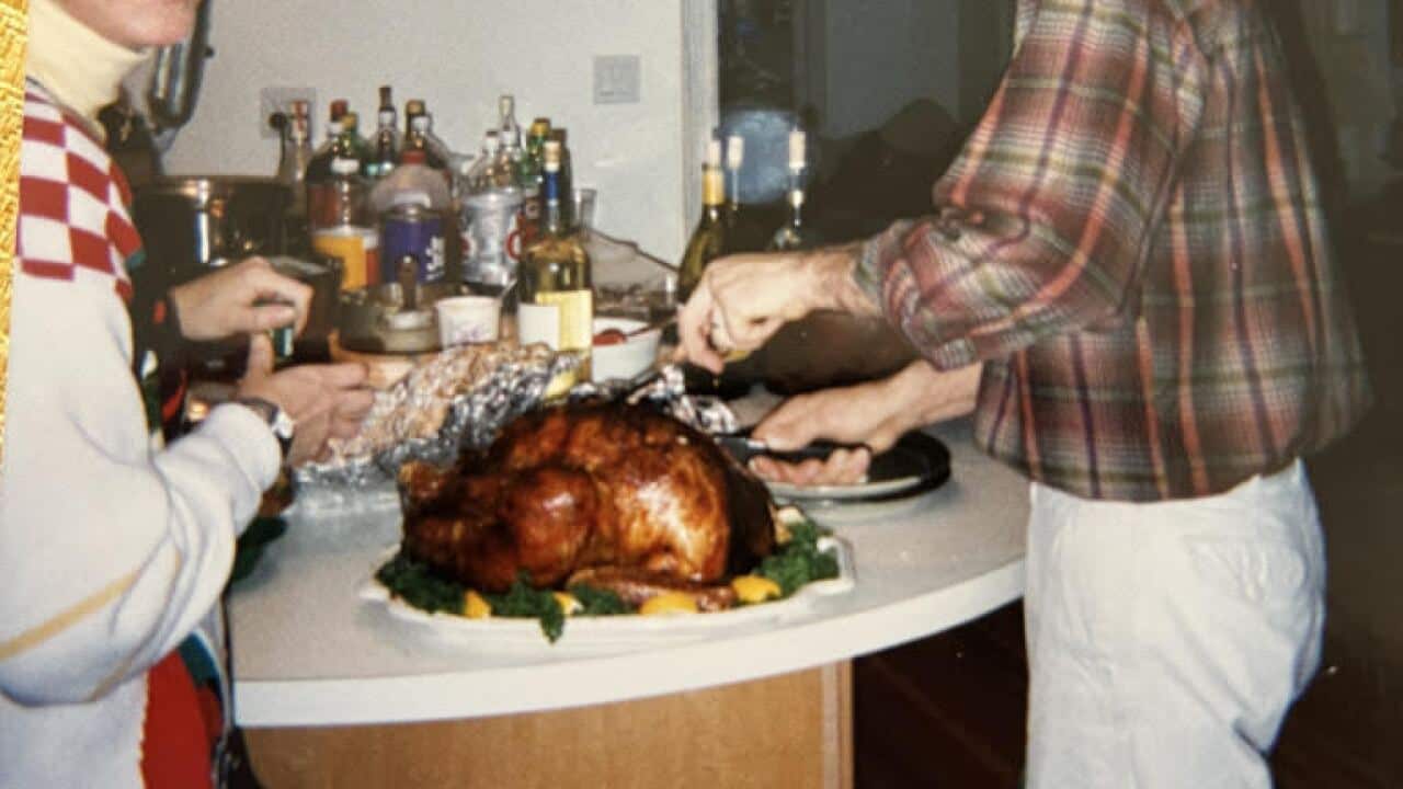 Christina Brown celebrating Thanksgiving with her family.