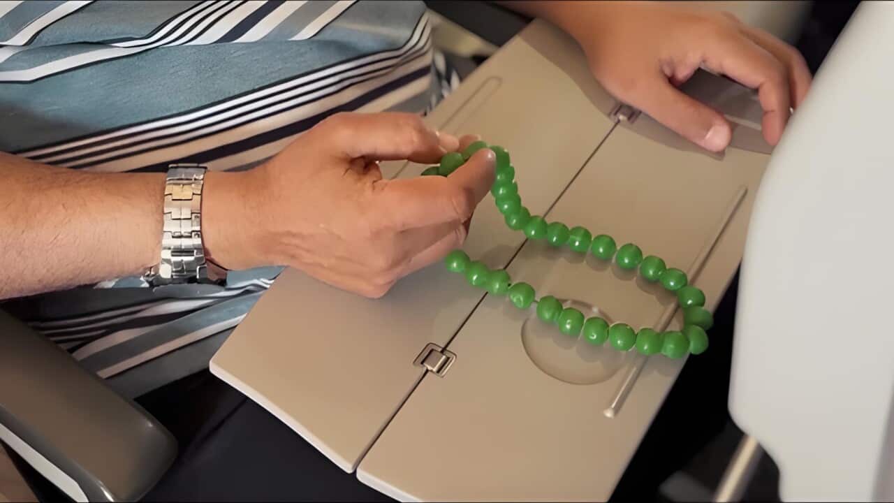 The germ-busting prayer beads (AP).