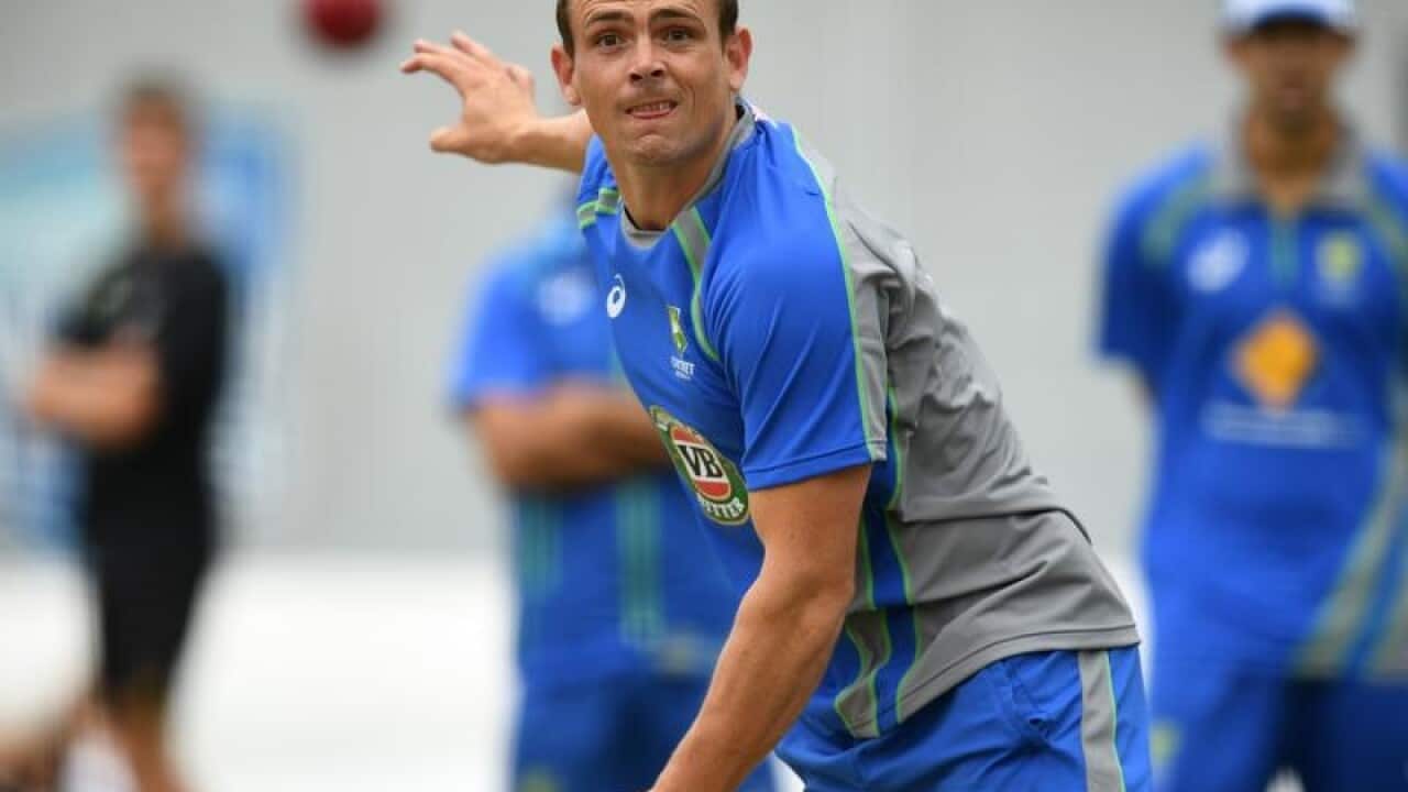 Steve O'Keefe takes part in a nets training session